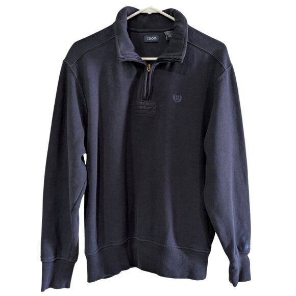 Izod Men's Quarter Zip Sweatshirt, Size Medium, Blue, Embroidered - Picture 1 of 13